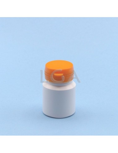 Kapselbox aus Plastik, weiße, 30ml mit Verschluss mit Sicherheitsgewinde