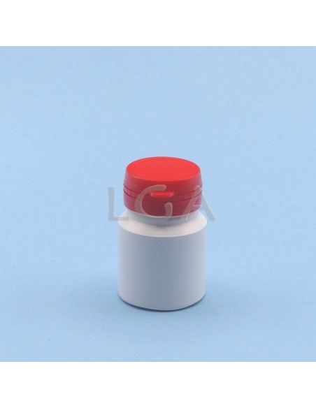 White plastic capsule box 30ml with impregnable wide cap