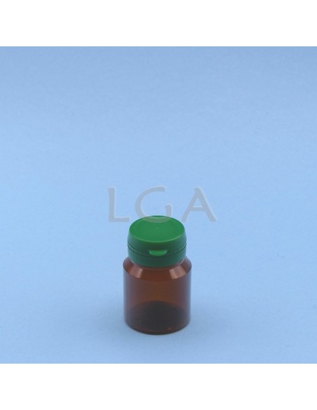 Zoppica a pillole in plastica cristallo ambrato 30ml con capsula antimanomissione