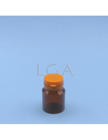 Zoppica a pillole in plastica cristallo ambrato 30ml con capsula antimanomissione