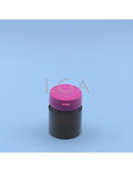 Zoppica a pillole in plastica cristallo ambrato 50ml con capsula antimanomissione