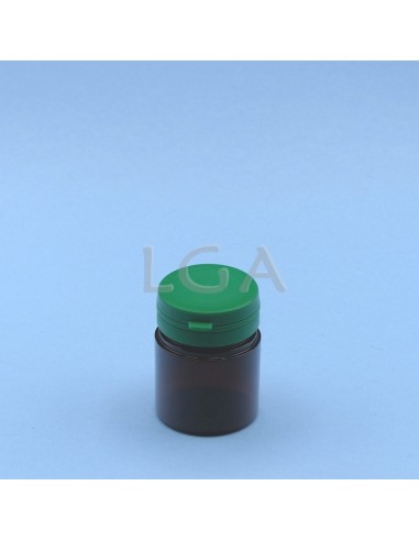 Zoppica a pillole in plastica cristallo ambrato 50ml con capsula antimanomissione