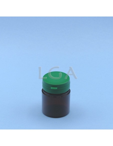 Crystal amber plastic capsule box 50ml with impregnable cap