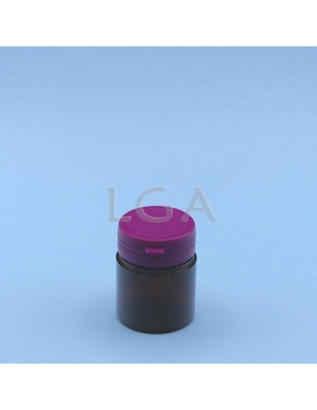 Crystal amber plastic capsule box 50ml with impregnable cap