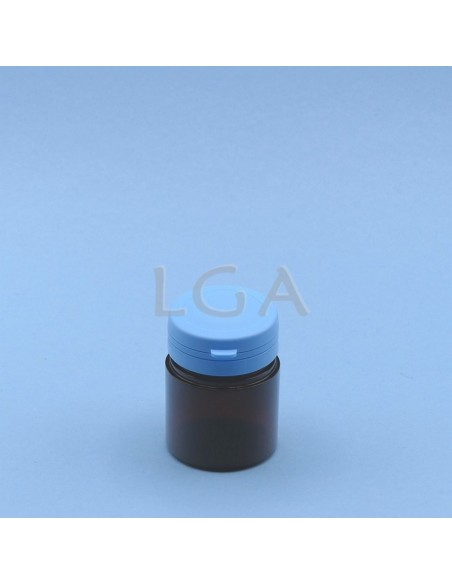 Crystal amber plastic capsule box 50ml with impregnable cap