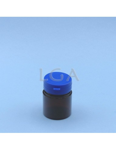 Zoppica a pillole in plastica cristallo ambrato 50ml con capsula antimanomissione