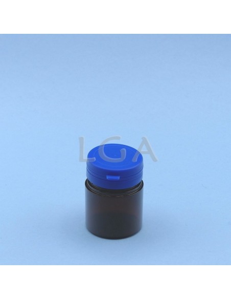 Zoppica a pillole in plastica cristallo ambrato 50ml con capsula antimanomissione