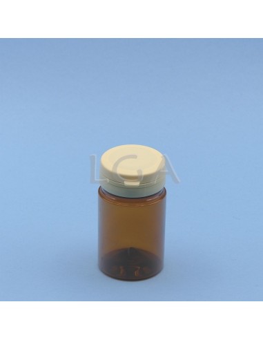 Zoppica a pillole in plastica cristallo ambrato 75ml con capsula antimanomissione