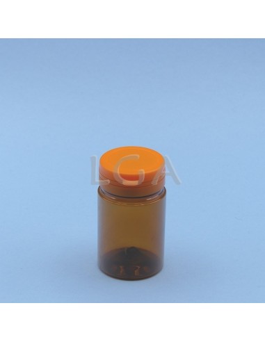 Zoppica a pillole in plastica cristallo ambrato 75ml con capsula antimanomissione