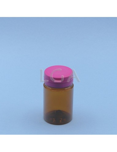 Zoppica a pillole in plastica cristallo ambrato 75ml con capsula antimanomissione