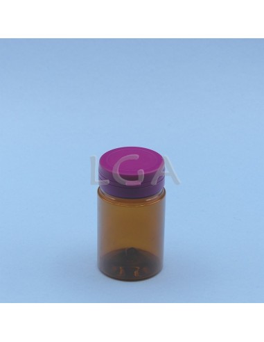 Zoppica a pillole in plastica cristallo ambrato 75ml con capsula antimanomissione
