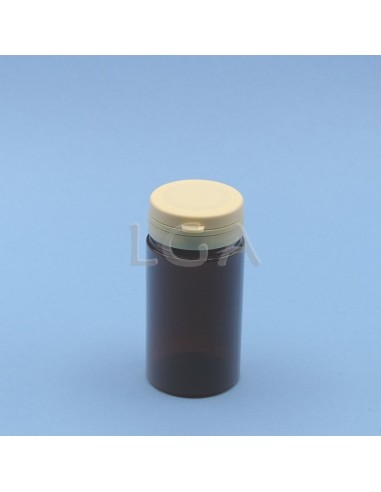 Zoppica a pillole in plastica cristallo ambrato 100ml con capsula antimanomissione