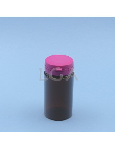 Zoppica a pillole in plastica cristallo ambrato 100ml con capsula antimanomissione