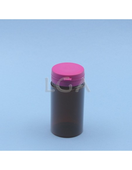 Crystal amber plastic capsule box 100ml with impregnable cap
