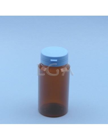 Crystal amber plastic capsule box 125ml with impregnable cap