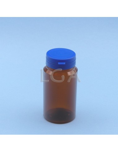 Zoppica a pillole in plastica cristallo ambrato 125ml con capsula antimanomissione