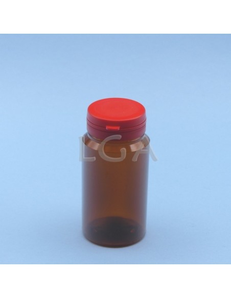 Zoppica a pillole in plastica cristallo ambrato 125ml con capsula antimanomissione