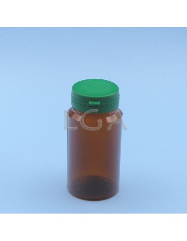 Crystal amber plastic capsule box 125ml with impregnable cap
