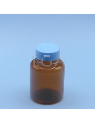 Zoppica a pillole in plastica cristallo ambrato 200ml con capsula antimanomissione