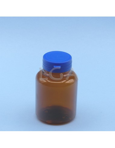 Crystal amber plastic capsule box 200ml with impregnable cap