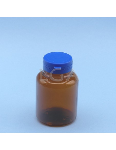 Crystal amber plastic capsule box 200ml with impregnable cap