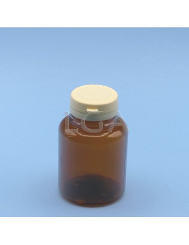 Crystal amber plastic capsule box 200ml with impregnable cap