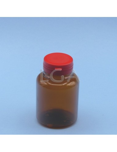 Zoppica a pillole in plastica cristallo ambrato 200ml con capsula antimanomissione