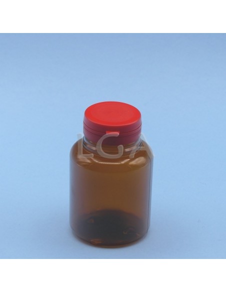 Zoppica a pillole in plastica cristallo ambrato 200ml con capsula antimanomissione