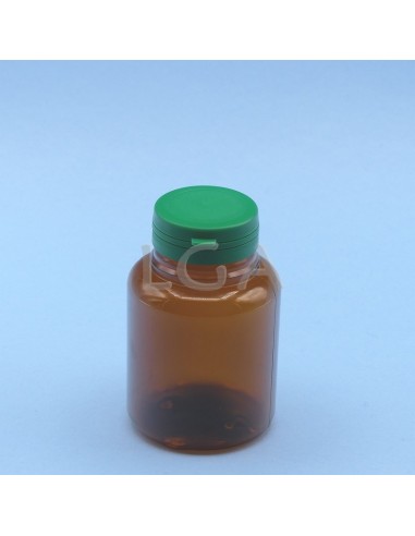 Zoppica a pillole in plastica cristallo ambrato 200ml con capsula antimanomissione