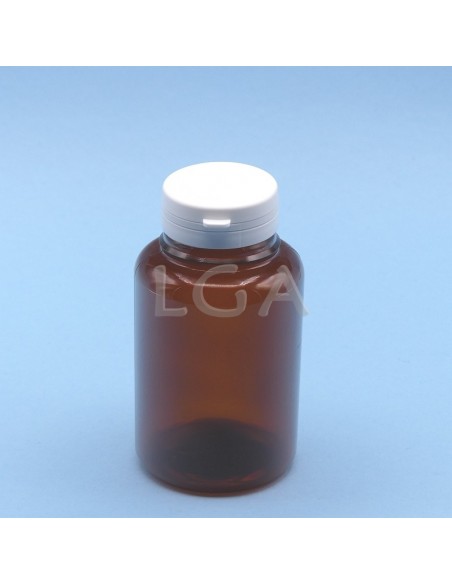 Zoppica a pillole in plastica cristallo ambrato 250ml con capsula antimanomissione