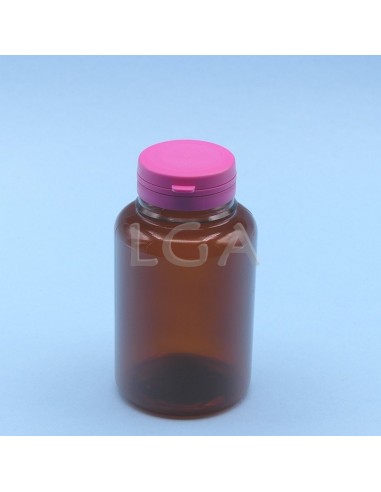 Crystal amber plastic capsule box 250ml with impregnable cap