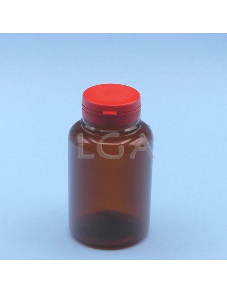 Zoppica a pillole in plastica cristallo ambrato 250ml con capsula antimanomissione