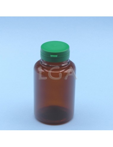 Zoppica a pillole in plastica cristallo ambrato 250ml con capsula antimanomissione