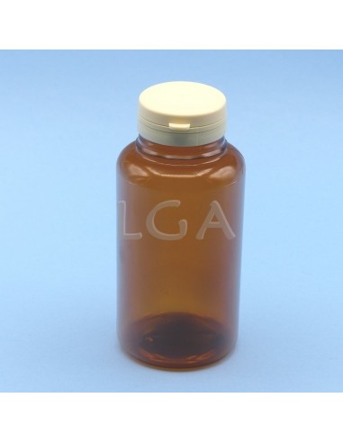 Crystal amber plastic capsule box 300ml with impregnable cap
