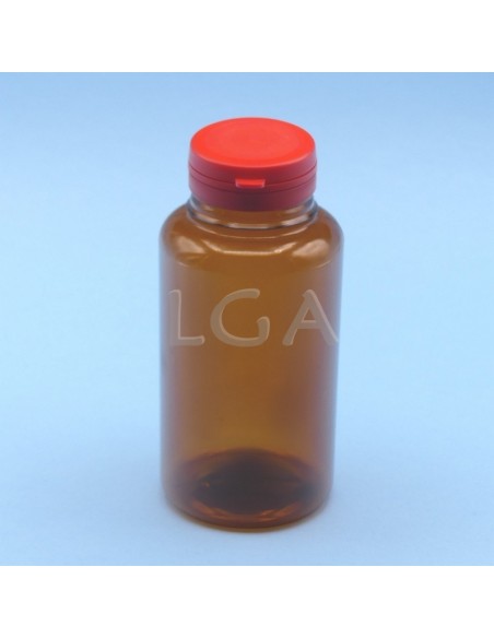 Kapselbox aus Plastik, bernsteinfarben- kristallen, 300ml mit Verschluss mit Sicherheitsgewinde
