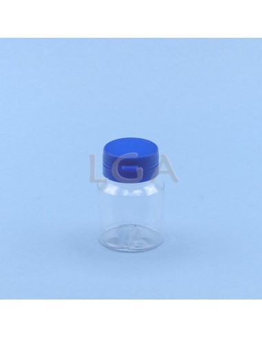 Crystal plastic capsule box 30ml with impregnable wide cap
