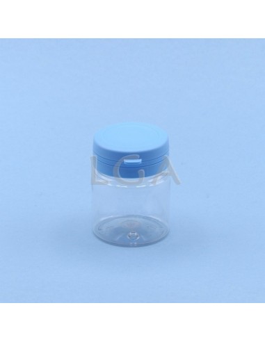 Pilulier plastique cristal 50ml, à couvercle inviolable