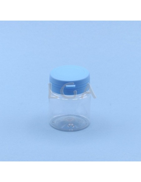 Crystal plastic capsule box 50ml with impregnable wide cap