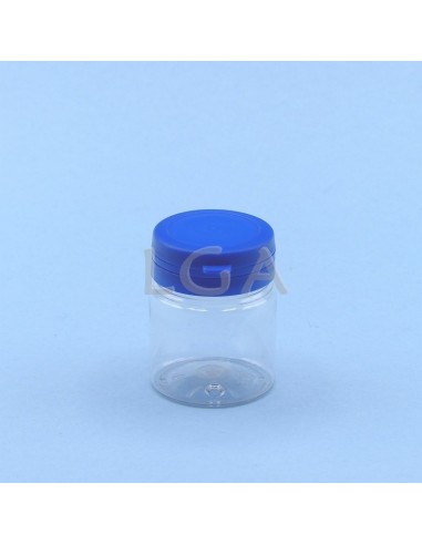 Zoppica a pillole in plastica cristallo 50ml con capsula antimanomissione