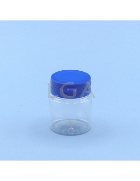 Crystal plastic capsule box 50ml with impregnable wide cap
