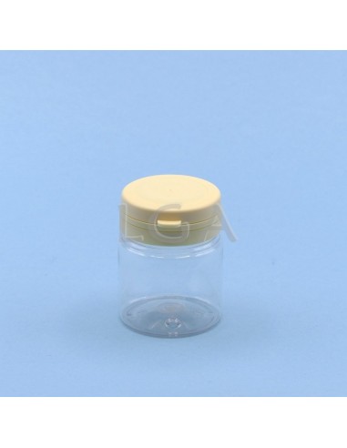 Kapselbox aus Plastik, kristallin, 50ml mit Verschluss mit Sicherheitsgewinde
