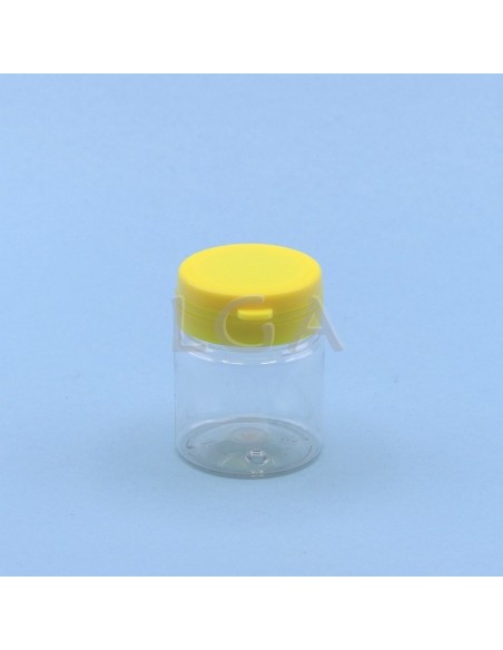 Pilulier plastique cristal 50ml, à couvercle inviolable