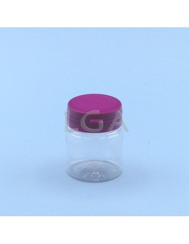 Pilulier plastique cristal 50ml, à couvercle inviolable