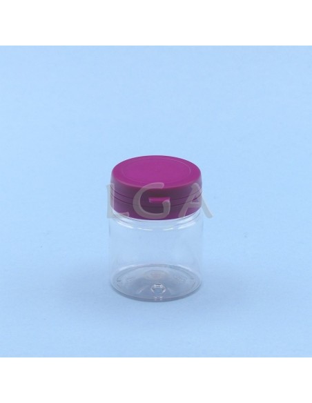 Pilulier plastique cristal 50ml, à couvercle inviolable