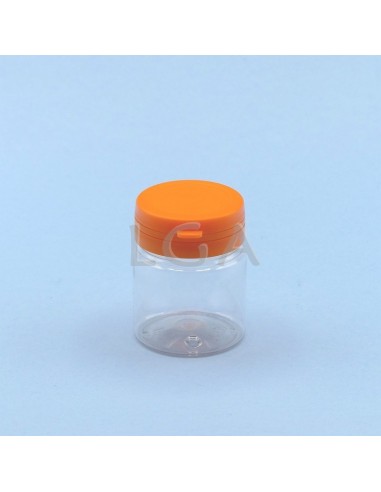 Pilulier plastique cristal 50ml, à couvercle inviolable