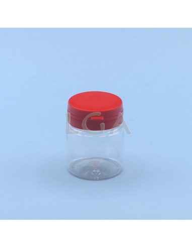 Pilulier plastique cristal 50ml, à couvercle inviolable