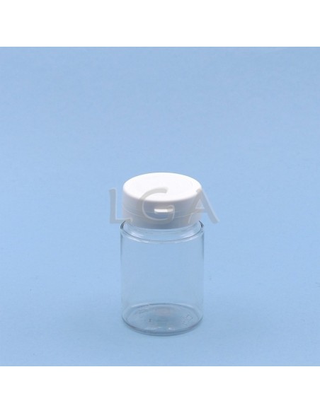 Zoppica a pillole in plastica cristallo 75ml con capsula antimanomissione
