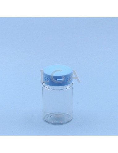 Crystal plastic capsule box 75ml with impregnable wide cap
