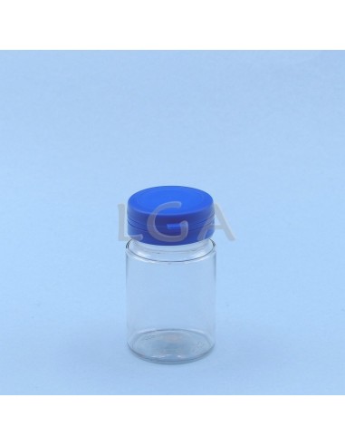 Crystal plastic capsule box 75ml with impregnable wide cap