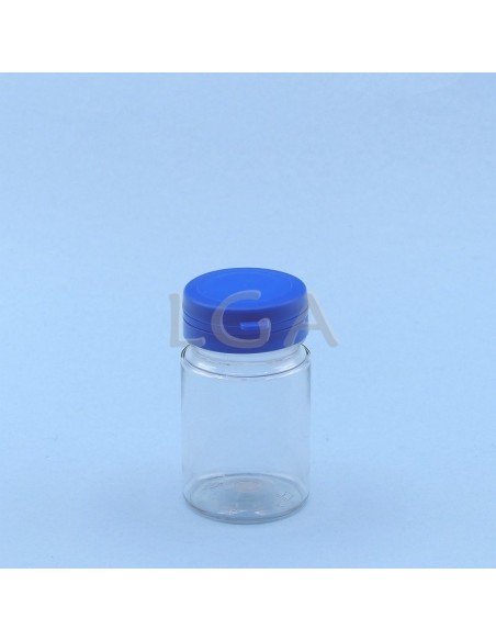 Kapselbox aus Plastik- kristallin- 75ml mit Verschluss mit Sicherheitsgewinde